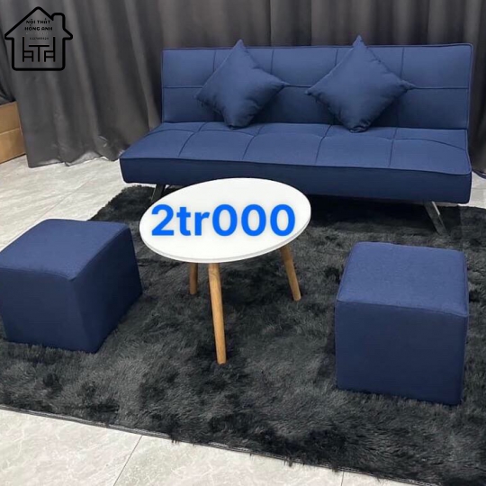 Sofa giường 1m7 vải bố xanh